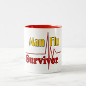 Man Flu Survivor Theme Tweekleurige Koffiemok (Center)