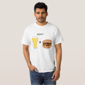 Man Food: Ik hou van Bier en Burgers Funny T-shirt (Voorkant volledig)