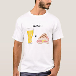 Man Food: Wil Bier en Bacon Sandwich T-shirt