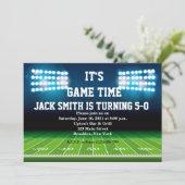 Man Football Aangepaste uitnodiging voor geboorte (Staand voorkant)