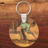 Man gebogen met stok of spade, Vincent van Gogh Sleutelhanger (Voorkant)
