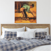 Man gebogen met stok, schop door Vincent van Gogh Canvas Afdruk (Insitu (Slaapkamer))