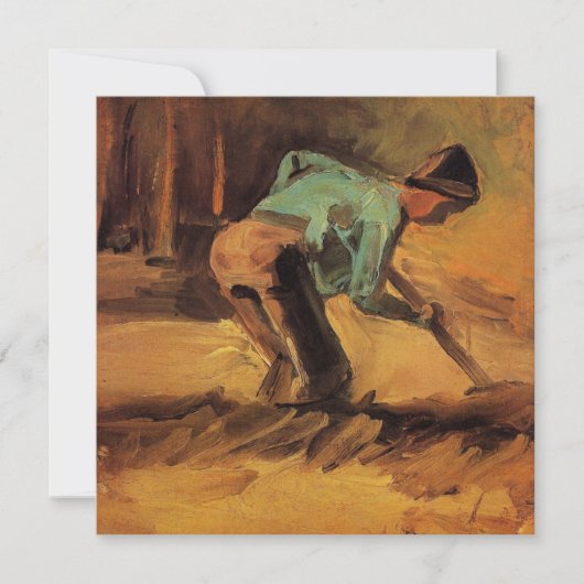Man gebogen met stok, Spade door Vincent van Gogh (Voorkant)