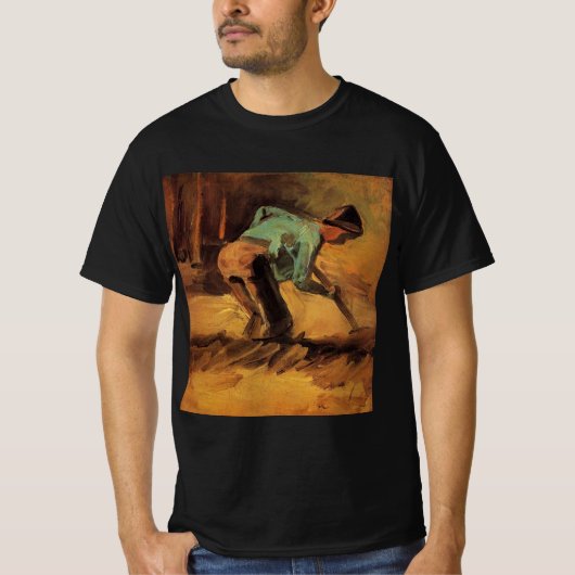 Man gebogen met stok, Spade door Vincent van Gogh T-shirt (Voorkant)