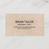 Man gebruikt grasmaaier visitekaartje (Achterkant)