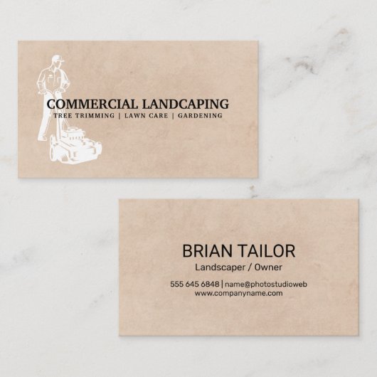 Man gebruikt grasmaaier visitekaartje (Voorkant / Achterkant)