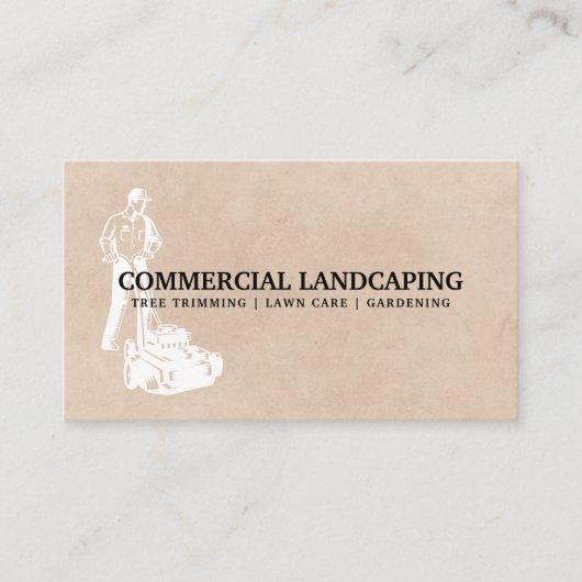 Man gebruikt grasmaaier visitekaartje (Voorkant)