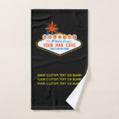 Man geeft uw merkwaardige gebarentaal een aangepas bad handdoek (Handdoek)