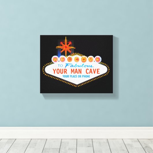 Man geeft uw merkwaardige gebarentaal een aangepas canvas afdruk (Insitu (Houten vloer))