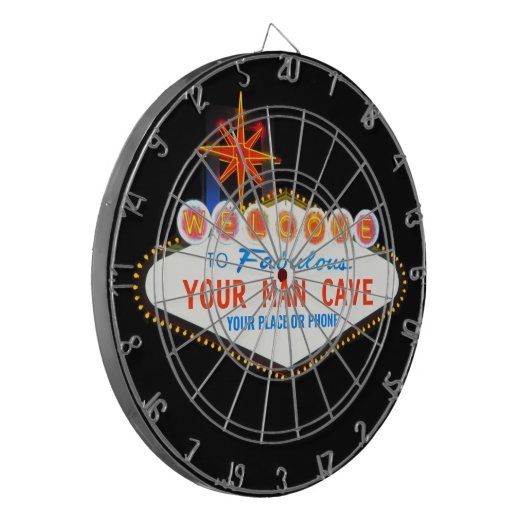 Man geeft uw merkwaardige gebarentaal een aangepas dartbord (Voorkant Links)