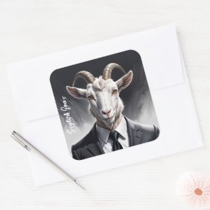 Man Geitenadvocaat Fantasy Beast Animal Grey Art Vierkante Sticker