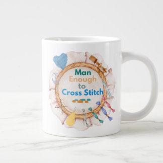 Man genoeg om te kruissteek grote koffiekop