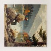 Man Gevist door het meer Legpuzzel (Horizontaal)