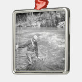 Man Gevist Metalen Ornament (Links)