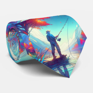 Man Gevist op pier Stropdas