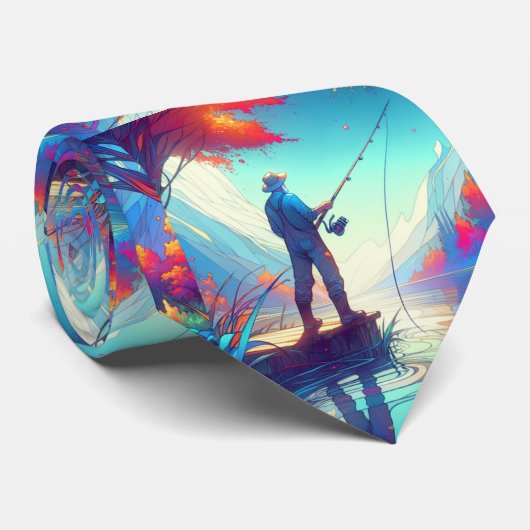 Man Gevist op pier Stropdas (Opgerold)