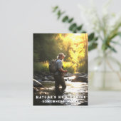 *~* Man Gevist Stroom AP49 Rivierstroom Briefkaart (Staand voorkant)