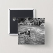 Man Gevist Vierkante Button 5,1 Cm (Voorkant /achterkant)