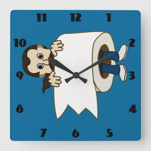man gewalst in de klok van toiletpapier (Voorkant)