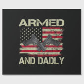 Man Gewapend En Dodelijk Grappig Dodelijke Vader V Cadeaupapier (Vlak)