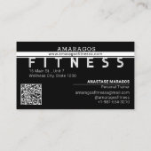 Man Gewichtheffen Fitness Zwart Wit Visitekaartje (Achterkant)