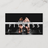 Man Gewichtheffen Fitness Zwart Wit Visitekaartje (Voorkant)