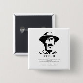 man gillen met definitie vierkante button 5,1 cm (Voorkant /achterkant)