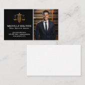 Man Glimlachen in Business Suit | advocaat Visitekaartje (Voorkant / Achterkant)