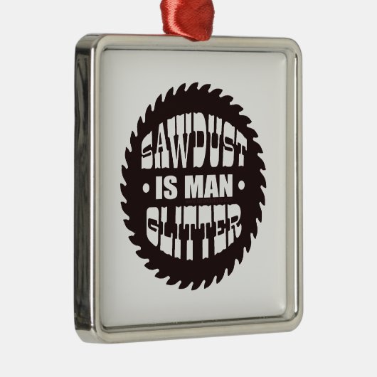 Man Glitter Metalen Ornament (Rechts)