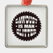 Man Glitter Metalen Ornament (Voorkant)
