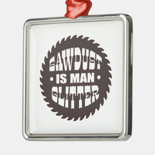 Man Glitter Metalen Ornament (Links)