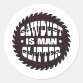 Man Glitter Ronde Sticker (Voorkant)