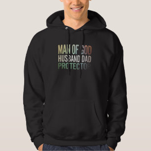 Man God Echtgenoot Vader Beschermer Vaderdag Cadea Hoodie