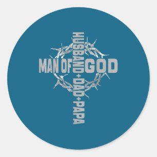Man God Religieus Christelijk Kruis Ronde Sticker