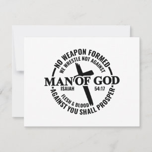 Man Gods, geen wapen tegen Mij gevormd zal voors Feestdagenkaart