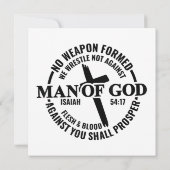 Man Gods, geen wapen tegen Mij gevormd zal voors Kaart (Achterkant)