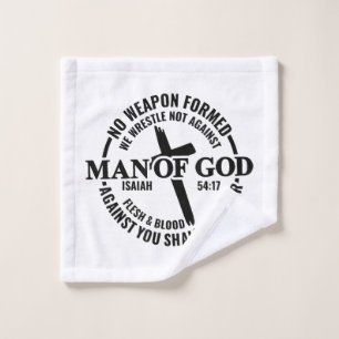 Man Gods, geen wapen tegen Mij gevormd zal voors Washandje