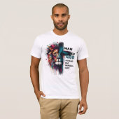 Man Gods Lion Cross Vaderdag Gift T-shirt (Voorkant volledig)