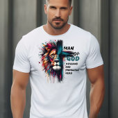 Man Gods Lion Cross Vaderdag Gift T-shirt