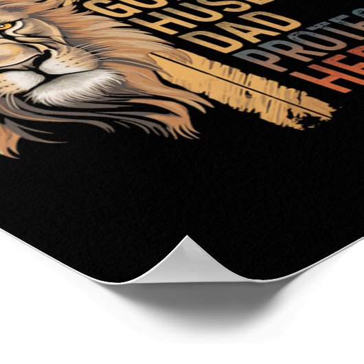 Man Gods man papa beschermer held leeuw vader' Poster (Hoek)