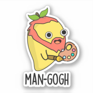 Man-gogh Funny Artist Mango Pun Sticker