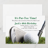 Man Golf Birthday Uitnodiging (Voorkant / Achterkant)