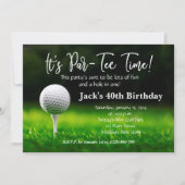 Man Golf Birthday Uitnodiging (Voorkant)