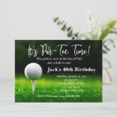 Man Golf Birthday Uitnodiging (Staand voorkant)