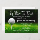 Man Golf Birthday Uitnodiging (Voorkant / Achterkant)