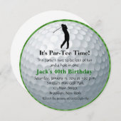Man Golf Birthday Uitnodiging (Voorkant / Achterkant)