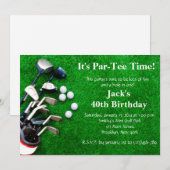 Man Golf Birthday Uitnodiging (Voorkant / Achterkant)