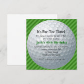 Man Golf Birthday Uitnodiging (Voorkant / Achterkant)