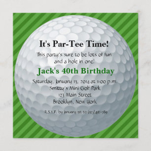 Man Golf Birthday Uitnodiging
