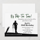Man Golf Birthday Uitnodiging (Voorkant / Achterkant)